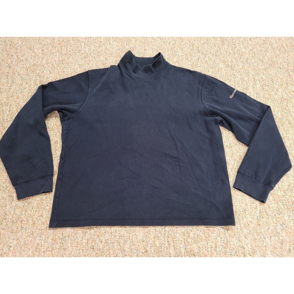 Abercrombie & Fitch Mock Neck Sweater Mens Large Black Ribbed Cotton Vintage Y2K